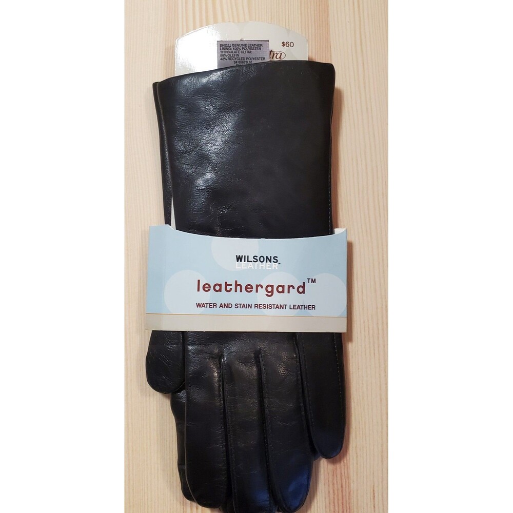 NWT Wilsons Leather Women's Leathergard Gloves Black Thinsulate Winter Size M